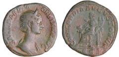 ROMAN COINS Orbiane - Sesterce (225, Rome) - La Concorde A/ SALL BARBIA ORBIANA AVG Buste diadémé à droite. R/ CONCORDIA AVGVSTORVM. La Concorde assise à gauche, tenant une patère et une double corne 