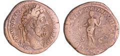 ROMAN COINS Commode - Sesterce - (190, Rome) A/ M COMMODVS ANT P FELIX AVG BRIT. Tête laurée à droite. R/ LIB AVG V TR P XV IMP VIII COS VI P P. La Libéralité debout à gauche. TB C.284-RIC.562 Ae ; 25