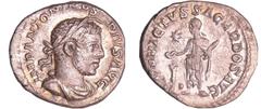 ROMAN COINS Elagabal - Denier (221-222, Rome) A/ IMP ANTONINVS PIVS AVG Buste lauré, cornu et drapé à droite. R/ INVICTVS SACERDOS AVG. Elagabal cornu, debout à gauche, auprès d'un autel allumé, tenan