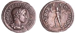 ROMAN COINS Alexandre Sévère - Denier (232, Rome) - Le Soleil A/ IMP ALEXANDER PIVS AVG Buste drapé et lauré à droite. R/ P M TR P XI COS III P P. Le Soleil radié, marchant à gauche, levant la main dr