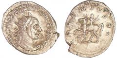 ROMAN COINS Trajan Dèce - Antoninien (249, Rome) A/ IMP C M Q TRAIANVS DECIVS AVG Buste radié et drapé à droite. R/ ADVENTVS AVG. Trajan chevauchant à gauche, levant la main droite et tenant un sceptr