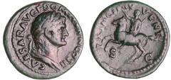 ROMAN COINS Domitien - As (73, Rome) A/ CAESAR AVG DOMITIANVS COS II Tête laurée à droite. R/ PRINCIP IVVENT Domitien à cheval. TTB C.400 (3f)-RCV.2656 ($7604)-RIC.711 Ar ; 12.20 gr ; 27 mm .