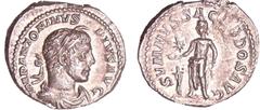 ROMAN COINS Elagabal - Denier (221, Rome) A/ IMP ANTONINVS PIVS AVG Buste lauré et drapé à droite. R/ SVMMVS SACERDOS AVG. Elagabal debout à gauche, sacrifiant sur un autel paré et allumé, tenant une 