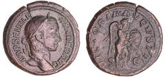 ROMAN COINS Alexandre Sévère - As (230, Rome) A/ IMP SEV ALEXANDER AVG Buste lauré à droite. R/ VICTORIA AVGVSTI - SC. La Victoire debout à droite, le pied sur un casque, écrivant VOT X sur un bouclie