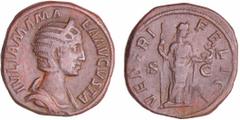 ROMAN COINS Julia Mamée - Sesterce (224, Rome) - Vénus A/ IVLIA MAMAEA AVGVSTA. Buste diadémé à droite. R/ VENERI FELICI // SC. Vénus debout à droite tenant un sceptre et Cupidon. TTB C.62-RCV.8232 ($