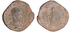 ROMAN COINS Trajan Dèce - Sesterce (251, Rome) - La Dacie A/ IMP C M Q TRAIANVS DECIVS AVG Buste lauré et drapé à droite. R/ DACIA // S C La Dacie debout à gauche, tenant une enseigne militaire. TTB C
