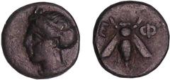GREEK COINS Ionie - Ephèse - Bronze (280-250 av. J.-C.) A/ Tête de femme. R/ Abeille de face. TTB GC.4409 Br ; 1.19 gr ; 11 mm (50 EUR)