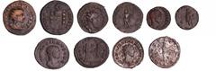ROMAN COINS Romain - Lot de 5 monnaies du bas empire Volusien - Bronze (Pisidia, Antioche) ; Postume - Antoninien (243, Cologne) ; Quintille - Antoninien (270, Rome) ; Florien - Aurélianus (276, Cyziq