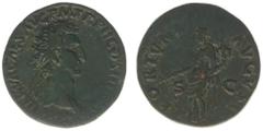 Roman Imperial Coinage Roman Imperial Coinage - Nerva (96-98) - AE Dupondius (Rome AD 97, 11.98) - IMP NERVA CAES AVG P M TR P II COS III P P Radiate head right / FORTVNA AVGVST Fortuna standing left 