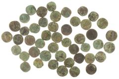 Ancient coins in lots Ancient coins in lots - Roman coinage - A larger lot with Roman Sestertii: Faustina Minor, Philippus I Arabs, Antoninus Pius, Traianus, Juli Mamaea, Marcus Aurelius, Severus Alex