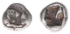 Asia Minor Asia Minor - Lydia - Kingdom of Lydia / Kroisos - AR 1/12 Stater (Sardes c. 561-546 BC, 0.80g) - Confronted foreparts of lion to right and bull to left / Incuse square (SNG von Aulock 2880 