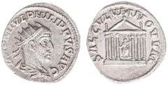 A small collection of Architecture in Roman coinage Philippus I Arabs (244-249) - AR Antoninianus (Antioch AD 248, 4.20g) - IMP M IVL PHILIPPVS AVG Radiate, draped and cuirassed bust right / SAECVLVM 