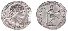 Roman Imperial Coinage Roman Imperial Coinage - Titus (69-81) - AR Denarius (Rome July AD 79, 2.68g) - IMP TITVS CAES VESPASIAN AVG P M Laureate head right / TR P VIIII IMP XIIII COS VII Venus standin