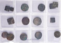 Ancient coins in lots - - Greek / Hellenistic coinage Ancient coins in lots - - Greek / Hellenistic coinage - Group of Indo-Greek and Indo-Scythian copper coins, retrieved from the Mir Zakah II hoard,
