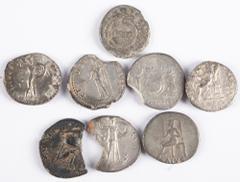 Ancient coins in lots - - Roman coinage Ancient coins in lots - - Roman coinage - A small lot Roman Denarii: Augustus (uncertain mint in Spain (Colonia Patricia?), c. 19 BC, SIGNIS RECEPTIS), Vespasia