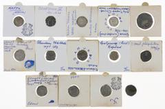 Coins world in lots (boxes) Coins world in boxes - World coins - Lot with older medieval coins 1230-1500 incl. 1 Penny England 1292-1302, Denier Genoa 1139-1339, Denier Antioch 1163-1201 , etc., 14 pc