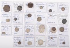 Coins world in lots (boxes) Coins world in boxes - World coins - A mixed lot coins world, mainly older and mainly silver: an AR Denar Bela II, an AR Grosso of Croatia/Ragusa, 2 x 6 Kreuzer Austria Leo