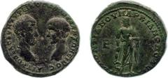 Macrinus (217-218) - Moesia Inferior / Marcianopolis - Macrinus with Diadumenian as Caesar (217-218) - AE Pentassaria (13.24 gr.) - Laureate head of Macrinus right vis à vis bare head of Diadumenian l