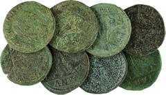 Ancient coins in lots - Moesia Superior / Viminacium - Lot with 8 x AE28 Philippus I Arabs (244-249) - Laureate, draped and cuirassed bust right / Moesia standing facing, head left, extending hands to