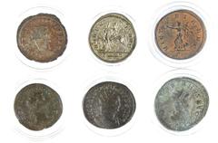 Ancient coins in lots - Small collection of 6 Antoniniani: Probus (3x), Tacitus, Carus and Florianus - avg. VF