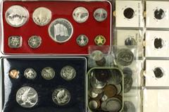 Divers - Doosje met Bahamas en British Virgin Islands Proof Set 1974, tevens wat Zuid-Afrika UNC Sets en iets Romeins