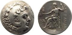 Lycia - Phaselis - AR Tetradrachm (CY 24 = 198-197 BC, 16.47 gm.) in the name and types of Alexander III of Macedon - Head of Herakles right wearing lion's skin / Zeus Aëtophoros seated left, KΔ (date
