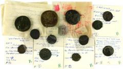 Lot with appr. 19 Roman coins including 2 tetradrachms Alexandria, 1 Sestertius of Hadrianus, 1 Denarius of Geta, 1 Follis of Maxentius, etc. - all avg. F/VF