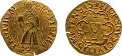 France - Metz - City - Goldgulden or Florin d'Or nd. (KM12, Fr.164) - Obv: St. Stephen standing with palm branch / Rev: City arms in polylobe - Gold 3,2 gram - VF+, small flan crack