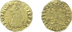 France - Metz - City - Goldgulden or Florin d'Or nd. (KM12, Fr.164) - Obv: St. Stephen standing with palm branch / Rev: City arms in polylobe - Gold 3,27 gram - a.VF, small flan crack