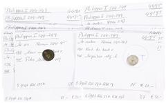 Ancient coins in lots - For the collector of Philippus I Arabs: lot with 1 As, 6 Sestertii and 7 Antoniniani - totally 14 coins in F to VF