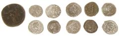 Ancient coins in lots - Lot of 9 Roman Denarii, all women: Julia Domna (4), Crispina, Julia Mamaea (2) Julia Maesa and Lucilla- added a Sestertius of Lucilla - totally 10 coins in F to VF, all with de