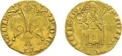 France - Orange - Raymond IV (1340-1393) - Florin d'or nd. Raymond III (1335-1340) or Raymond IV (1340-1393), mintmark: cone (Boud.983, PdA4521, Fr.189) - Obv: Large fleur-de-lis / Rev: Standing John 