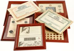 Divers - Niets zo charmant als een Dollar aan de wand. Collectie van 16 wissellijsten met vnl. Amerikaanse munten van 1 Cent t/m 1 Dollar wb. iets zilver en papiergeld, maar ook Romeins en iets divers