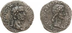 Roman Imperial Coinage - Caligula (37-41) - With Agrippina Senior, mother of Caligula - AR Denarius (Lugdunum 37-38,2.58 gm.) - C CAESAR AVG GERM PM TR POT Laureate head of Caligula right / AGRIPPINA 