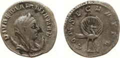 Roman Imperial Coinage - Mariniana (Wife of Valerianus I) - Billon Antoninianus (Rome AD 253-254, 2.74 gm.) - Veiled, diademed and draped bust right set on crescent / Peacock WALKING right (RIC 5) - V