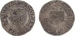 Overijsselse Steden - Deventer Stedelijke muntslag - Witpenning 1472 (Romeins jaartal) (Lev. III-58 / vdCh. 17.19 / FD 24) - VZ Wapen met adelaar en schuin geplaatst wapentje van Oversticht / KZ Wapen