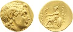 Hellenistic Monarchies - Kingdom of Thrace - Lysimachos (323-281 BC) - AV Stater (Uncertain mint ca. 305-281 BC, 8.52 g) - Head of the deified Alexander the Great right, wearing diadem and horn of Amm