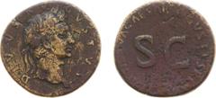 Roman Imperial Coinage - Nerva (96-98) - Restitution issue in honour of Divus Augustus - AE Sestertius (Rome 96, 25.27 g) - Laureate head right / IMP NERVA CAESAR AVGVSTVS REST around SC (RIC (Nerva) 