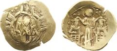 Byzantine Coinage - Andronicus II and Michael IX (1295-1320) - AV Histamenon Nomisma (Constantinople 1294-1303, 4.18 g) - The Virgin Mary, orans, within city walls with six towers / Christ standing fa