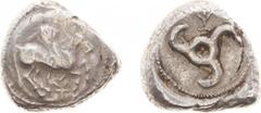 Asia Minor - Lycia - Dynasts of Lycia / Uncertain dynast - AR Stater (Ca 480-430 BC, 9.92 g) - Pegasos flying left, pellet below, all on shield / Triskeles (monogram above) in circular incuse (SNG von