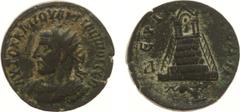 Roman Imperial Coinage - Philippus I Arabs (244-249) - Commagene / Zeugma - AE30 (15.10 g) - Radiate, draped and cuirassed bust left (!) / Tetrastyle temple with peribolos (cf. GIC 4142) - VF, a rare 