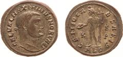 Roman Imperial Coinage - Maximinus Daia (305-313) - Egypt / Alexandria - AE Follis (6.77 g) - Laureate bust right / GENIO CAESARIS Genius standing left with patera and cornucopiae (cf. RIC 99a / C. 40