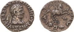 Ancient coinage Hellenistic Monarchies - The Baktrian Kingdom - Philoxenos (ca. 110-80 BC) - AR Tetradrachm (8.57 g) - Diademed bust of king to right / King mounted on horse prancing right (Mitch. 339
