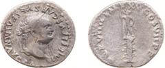 Ancient coinage Roman Imperial Coinage - Titus (69-81) - AR Denarius (Rome AD 79, 3.02 g) - IMP TITVS CAES VESPASIAN AVG PM Laureate head right / TRP VIIII IMP XIIII COS VII PP Statue (of the emperor?