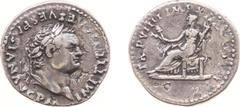 Ancient coinage Roman Imperial Coinage - Titus (69-81) - AR Denarius (Rome after 1st July 79, 2.88 g) - IMP TITVS CAES VESPASIAN AVG PM Laureate head right / TR P VIIII IMP XIIII COS VII PP Ceres seat