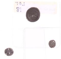 Ancient coins in lots Ancient coins in lots - Phoenica - Lot of 3 small silver coins: Tyre, 1/5 shekel (?), 2.45 g (Melkart riding winged hippocamp / owl right, light hornsilver, Fine) + Tyre, 1/16 sh
