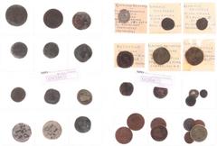 Ancient coins in lots Ancient coins in lots - A mixed lot with 11 Roman coins including 1 Denarius of Traianus, 1 Antoninianus of Salonina, 2 Sestertii (Ant. Pius and Traianus), etc. in worn condition