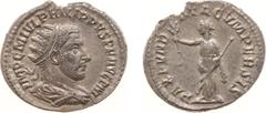Ancient coinage Roman Imperial Coinage - Philippus I Arabs (244-249) - AR Antoninianus (Antioch AD 244-245, 4.29 g) - Radiate, draped and cuirassed bust right / PAX FVNDATA CVM PERSIS Pax standing lef