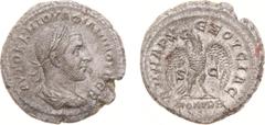 Ancient coinage Roman Imperial Coinage - Philippus I Arabs (244-249) - Syria / Seleucis and Pieria / Antiochia - AR Tetradrachm (AD 244, 13.27 g) - Laureate and draped bust right / Eagle with open win