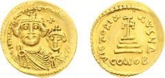 Ancient coinage Byzantine Coinage - Heraclius (610-641) - With Heraclius Constantine - AV Solidus (Constantinople, 4.43 g) - Crowned, draped and cuirassed facing busts of Heraclius (on left), and Hera